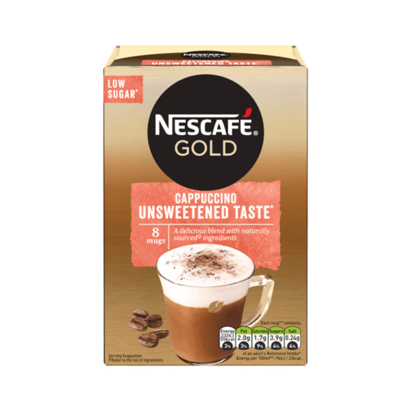 Nescafe Gold Cappuccino Unsweetened Instant Coffee 8 x Sachets 113.6g