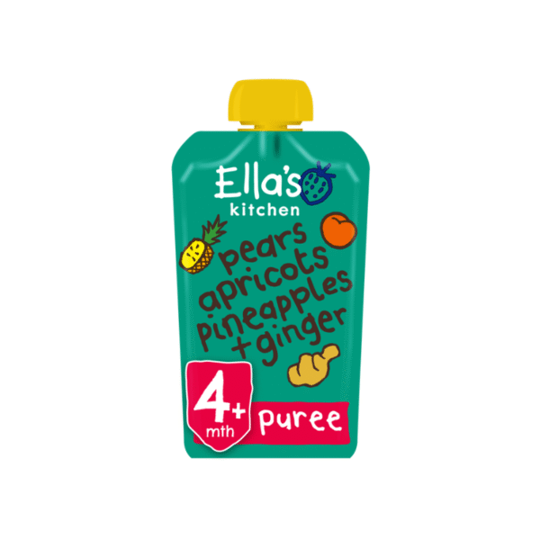 Ella's Kitchen Organic Pear Apricot Pineapple Plus Ginger 4M+ 120G