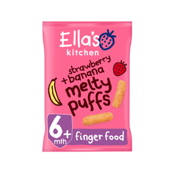 Ella's Kitchen Organic Strawberry & Banana Melty Puffs 6+ Months 20g