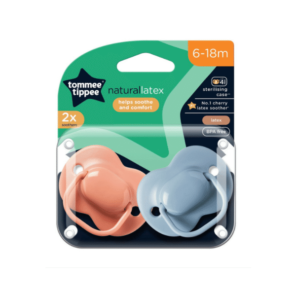 Tommee Tippee Natural Cherry Latex Soother 6-18m 2pk