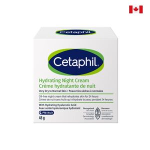 Cetaphil Hydrating Night Cream | Made with Hyaluronic Acid Extract | 24Hr Intense Hydration | For Dry and Sensitive Skin | Fragrance-Free