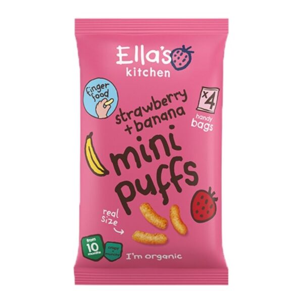 Ella’s Kitchen Organic Strawberry & Banana Mini Melty Puffs 32g